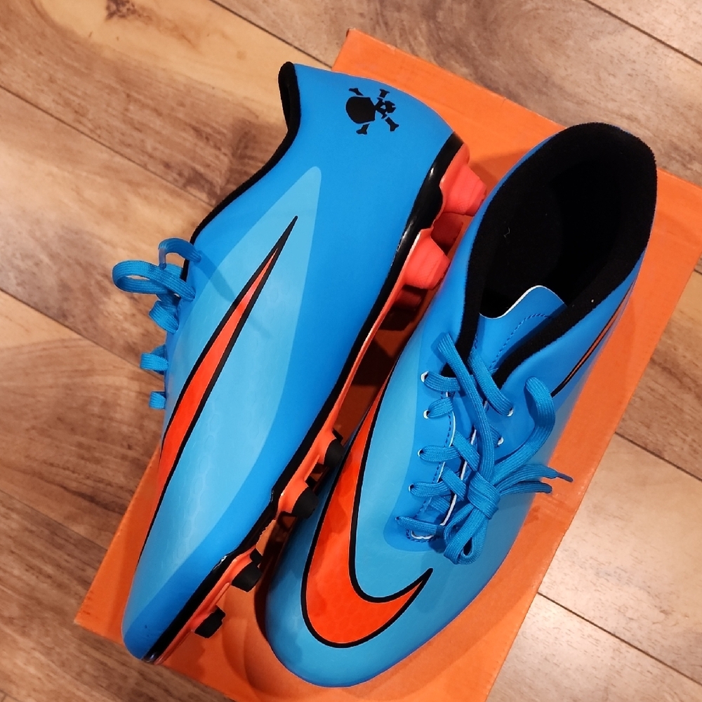 Nike Hypervenom Phade FG Blue and Orange Soccer Cleats